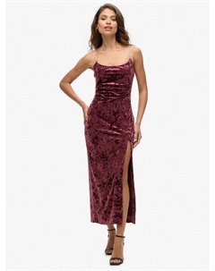 Платье макси из бархата с ремешком diamante, Maroon Crush Superdry