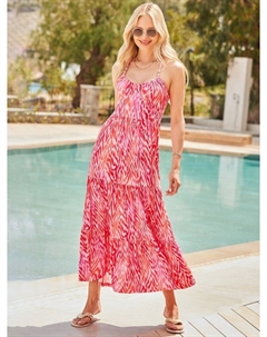 Платье макси с ацтекским принтом и перекрестными лямками Sosandar