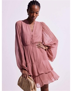 Платье мини в стиле бохо с рюшами, Pink Mint velvet