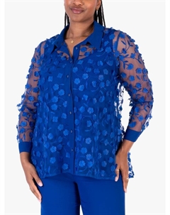 Футболка с длинным рукавом и аппликацией в виде ромашки, Blue Chesca