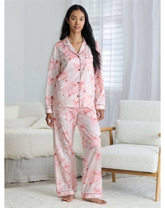 Рождественские пижамы с атласными пуговицами, Pink Chelsea peers