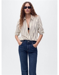 Базовая полоска длинный рукав рубашка, Natural White Mango