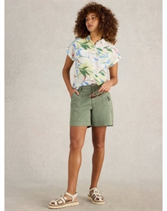 Футболка Ellie Organic Cotton с цветочным листом, White/Multi White stuff