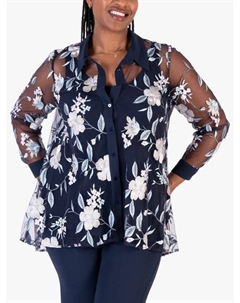 Рубашка с длинными рукавами и цветочной вышивкой Mesh, Navy/Multi Chesca