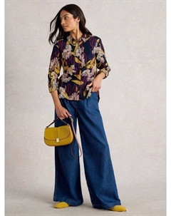 Софи флоральная джерси рубашка, Navy/Multi White stuff