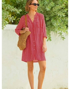 Туника Mila с геометрическим принтом, Red/White Aspiga