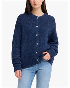 Кардиган Bela с воротником-стойкой и пушистой вязкой, Patriot Blue Ichi