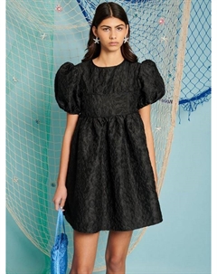 Укороченное платье с бантом на спине из ткани Oyster Jacquard, Black Sister jane