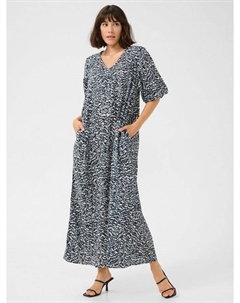 Платье Ruffalo Abstract с V-образным вырезом, Blue/Multi Kaffe