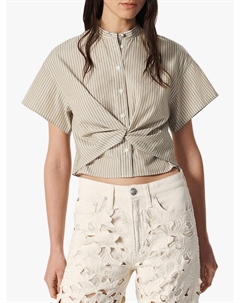 Поплиновая рубашка Gretchen в полоску, Beige/White Rag & bone