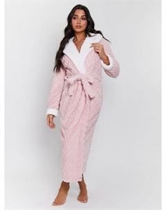 Геометрический роскошный флисовый домашний халат, Pink Loungeable