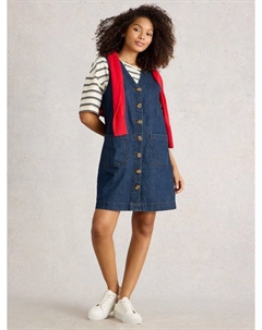 Розовое джинсовое платье-сарафан мини, Blue White stuff