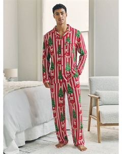 Рождественский комплект пижамы Teddy в полоску, Red Chelsea peers