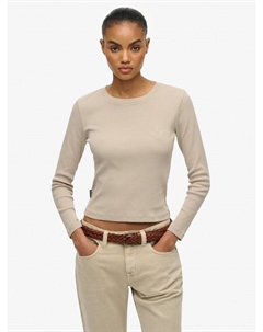 Топ с логотипом Athletic Essentials, окрашенный в технике garment dyed, с ребристой текстурой, Off Grey Superdry