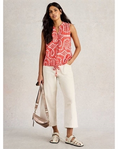 Футболка Tulip из органического хлопка с абстрактным принтом, Mid Orange White stuff