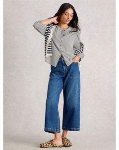 Рубашка с полосатыми рукавами-фонариками, White/Multi White stuff