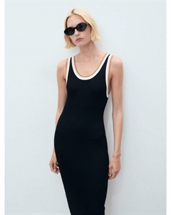 Платье Crochi без рукавов с контрастной вязкой Mango