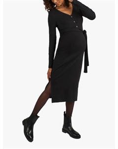 Рибленое платье для беременных с застежкой-кнопкой, Black Jojo maman bébé