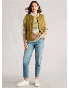 Талия полосатый джемпер из хлопковой смеси с круглым вырезом White stuff