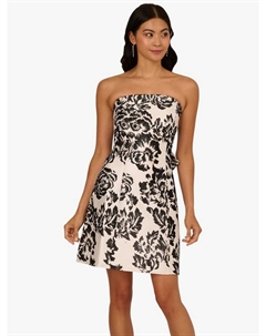 Платье без бретелей Mikado, Ivory/Black Adrianna papell