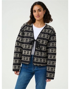 Контрастная куртка Ronia с вышивкой и завязками, Black/Multi Kaffe