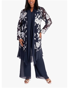 Пальто Leaf Satin Burnout, Blue/Silver Chesca