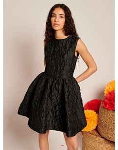 Мини-платье с жаккардовым вырезом и бантом на спине, Black Sister jane