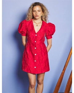 Мини-платье Tansy с цветочным жаккардовым узором, Red Sister jane