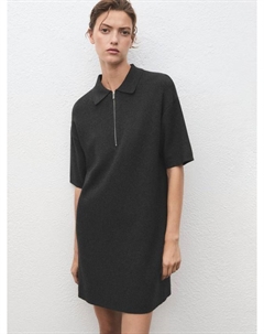 Латитис мини-платье с коротким рукавом и воротником из хлопкового микса Mango