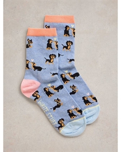 Носки Kissing Dogs из органического хлопка, Light Blue/Multi White stuff