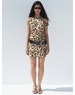 Мини-платье Bernie с принтом Animal Print, Light Beige Mango