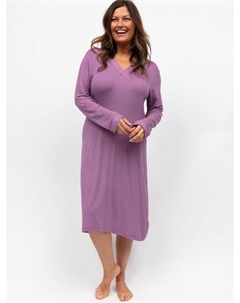 Ночная сорочка с кружевной отделкой и длинными рукавами из джерси, Mauve Cyberjammies