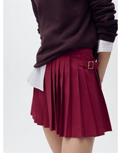 Плиссированная мини-юбка Naia, Dark Red Mango
