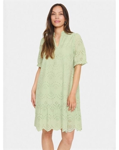Мини-платье Geleksa с ажурной вышивкой, Mid Green Saint tropez