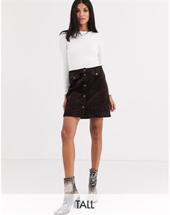 Вельветовая мини юбка шоколадного цвета Vero moda tall