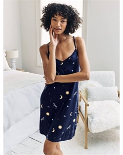 Ночная сорочка Celestial Zebra Slip из TENCEL Modal, Navy Chelsea peers