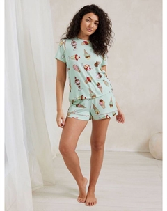 Комплект пижамы с коротким рукавом Ice Cream, Green/Multi Chelsea peers