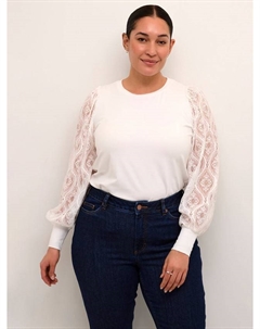 Топ Nioma с кружевными рукавами, Chalk Kaffe curve