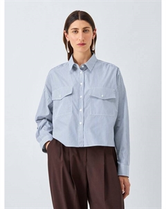 Doria рубашка с полосками, узором пейсли и асимметричным подолом, Blue Multi Weekend max mara