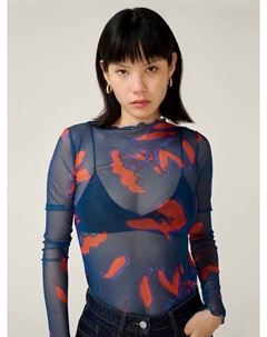 Топ Lorrie из сетчатой ткани, Falling Leaf Print Omnes