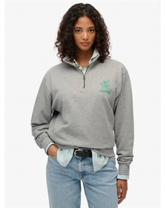 Толстовка Country Club Crest с молнией до половины, Grey Marl Superdry
