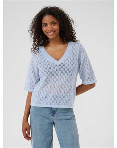 KAlourine фактурный тонкий вязаный джемпер с V-образным вырезом, Windsurfer Melange Kaffe