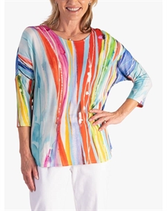 Топ батвинг с художественной полоской, Multi/White Chesca