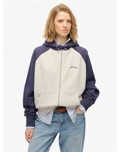 Эссеншиал лого рэглан худи с молнией, Desert Bone/Navy Superdry