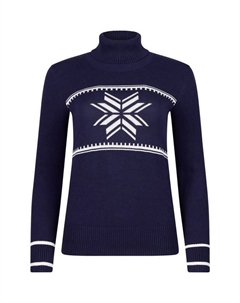 Облегающий водолазка с узором снежинка, Navy The little tailor