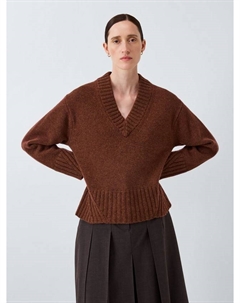 Свитер с v-образным вырезом из смеси мериносовой шерсти и кашемира, Chocolate John lewis x rejina pyo