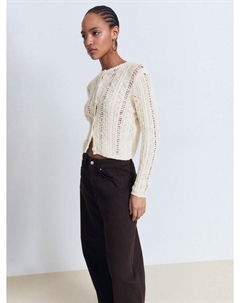 Кардиган Mira Open Knit, Light Beige Mango