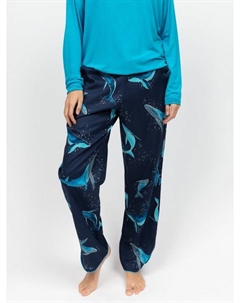 Брюки для пижамы с принтом кита Marina, Navy/Multi Cyberjammies