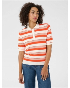 Джемпер Lizza с коротким рукавом в полоску, Red/Multi Kaffe