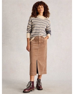 Юбка миди Tia из вельвета, Natural White stuff